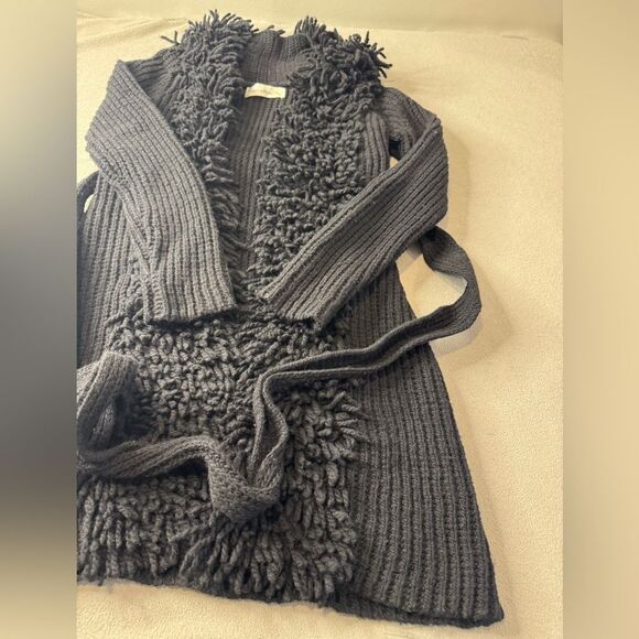 Anthropologie Charlie & Robin Textured Cardigan BLACK S - Picture 4 of 15